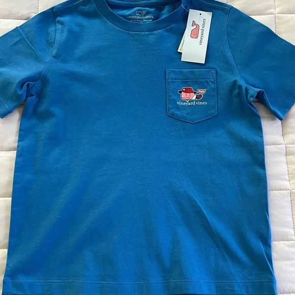 NEW Vineyard Vines Short Sleeve Lifeguard Whale Pocket Tee Hull Blue Size 6 - Picture 8 of 8